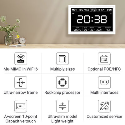 Tablet con schermo tattile ultra-sottile Smart Home Timing Tablet WiFi 6 con Mu-MIMO per la visualizzazione degli orari del calendario
