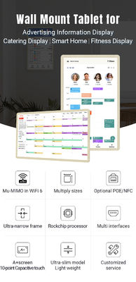 Ultra Slim Calendario elettronico a parete touch screen Smart Calendario a parete Wifi 6 con Mu-MIMO