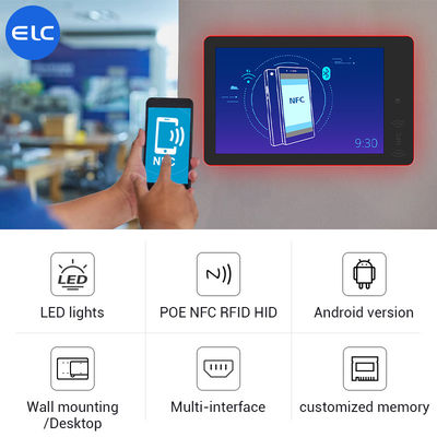 RK3568 Segnaletica digitale a muro Android 12 touch screen indoor POE NFC luce a LED per riunioni