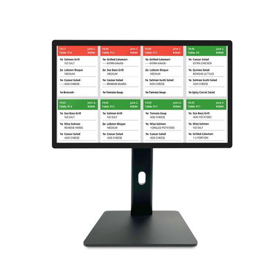 Schermo touchscreen per segnaletica digitale Android 11 da 21,5" con RK3568 2+16GB USB RJ45 WiFi Kds Pos Kitchen Display Schermo Kds con base