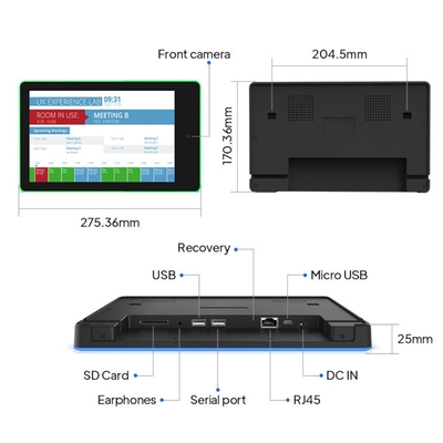 Tablet Android da parete da 10 pollici per riunioni con barra luminosa a LED