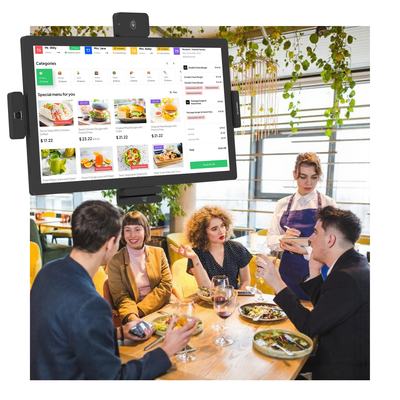 Chiosco self-service da 15 pollici in metallo per ordinazioni, segnaletica digitale, tablet per ristoranti, display da cucina