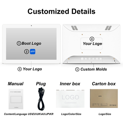 10.1 Inch Wall Mounted Tablet Digital Signage FCC, CE, ROHS, Qualità garantita Maggiori dettagli Personalizzabile