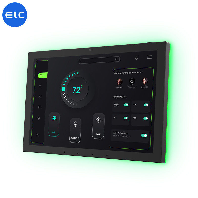 10.1' WiFi6E Smart Home Touchscreen Control Panel Opzionale NFC Camera 5M/P Con LED Light Bar