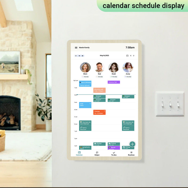 21 Inch Incell Android14 Digital Wall Calendar Software gratuito Touch Screen Smart Calendar Display per la famiglia