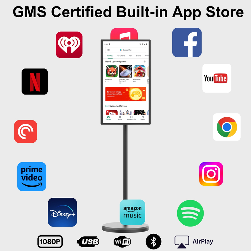 24 pollici 32 pollici Incell Screen Display Lcd Touch Screen Android 13 Pubblicità Digital Signage Catena di ristoranti e negozi di bevande