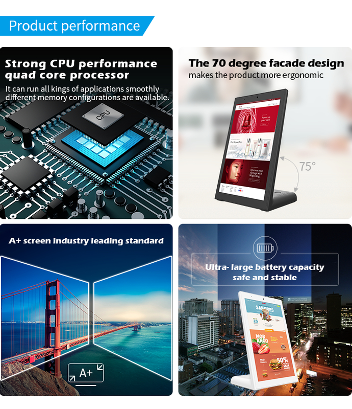 Touchscreen Android a forma di L da 10,1'' RK3568 Quad core cortex A55 Digital Signage verticale per schermo menu ristoranti