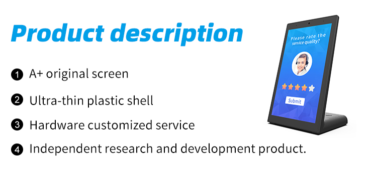 Valutatore di feedback dei clienti con touchscreen capacitivo a forma di L per ristoranti e banche, ordinazione, RJ45, NFC, POS, tablet Android da tavolo