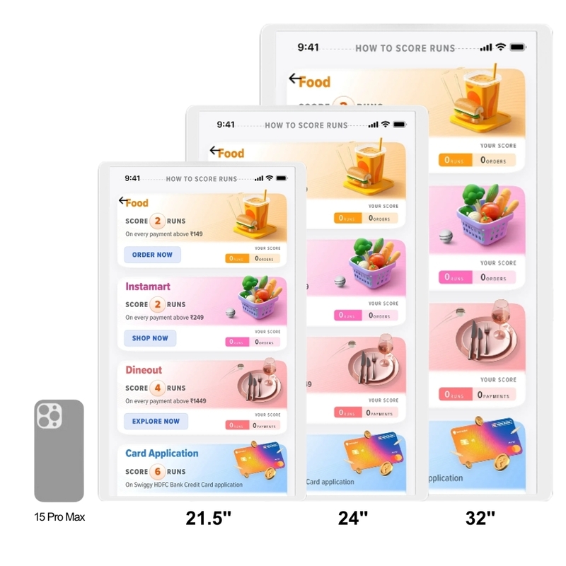 Schermo di visualizzazione della cucina Sistema Kds Sistema Pos NFC Monitor di visualizzazione degli ordini della cucina Android 13 ELed Schermo di visualizzazione della gestione dei menu KDS