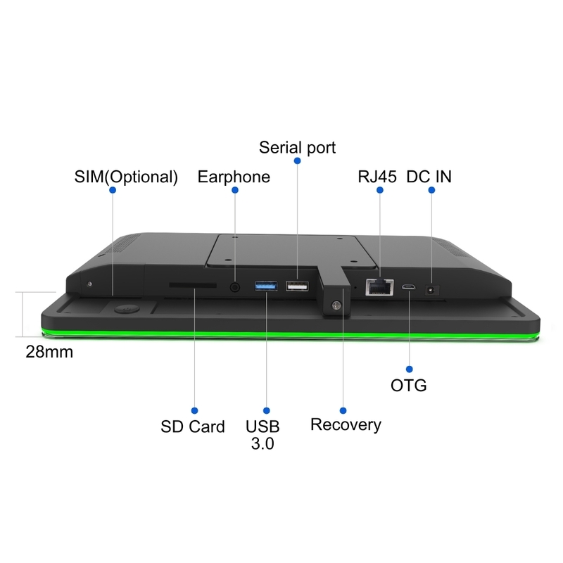 Android 11 Touch Screen Digital Signage Display Tablet con NFC LED Light Bar
