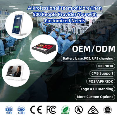 Valutatore di feedback dei clienti con touchscreen capacitivo a forma di L per ristoranti e banche, ordinazione, RJ45, NFC, POS, tablet Android da tavolo